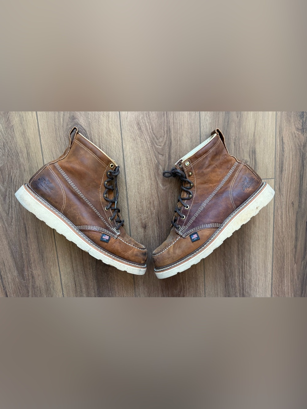 Thorogood 814-4203 Men's 6" Leather Moc Toe Non Safety Work Boots Size US 11 EE